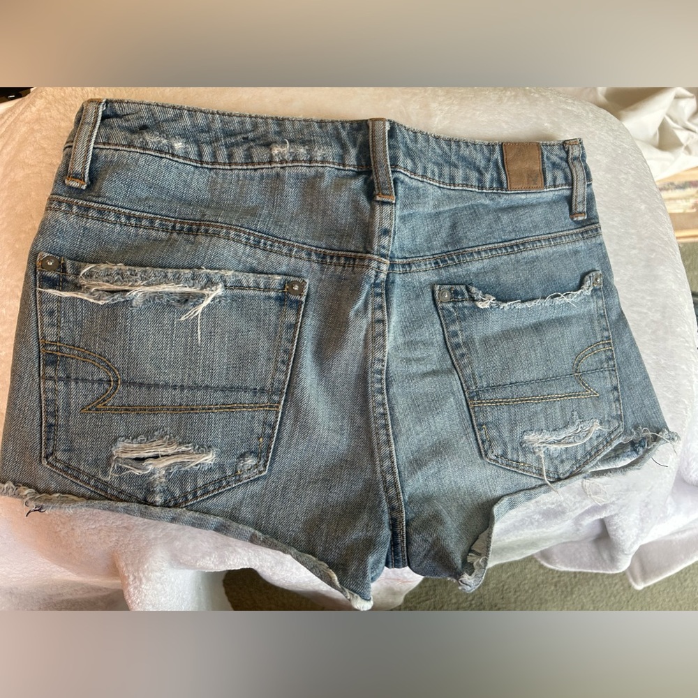 American Eagle Button Fly Distressed With Patches… - image 2